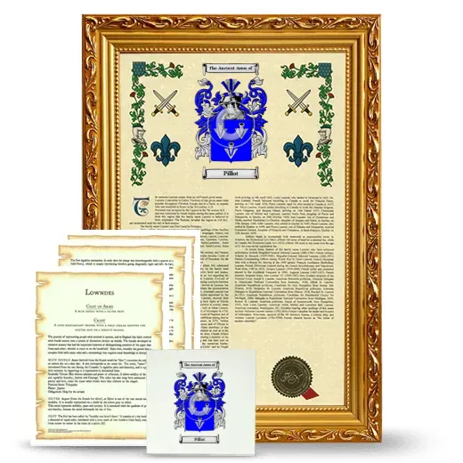 Pillot Framed Armorial, Symbolism and Large Tile - Gold