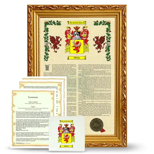 Plevey Framed Armorial, Symbolism and Large Tile - Gold