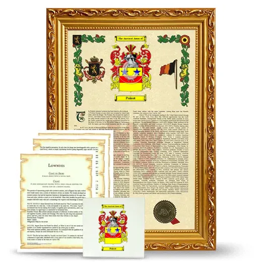 Poirot Framed Armorial, Symbolism and Large Tile - Gold