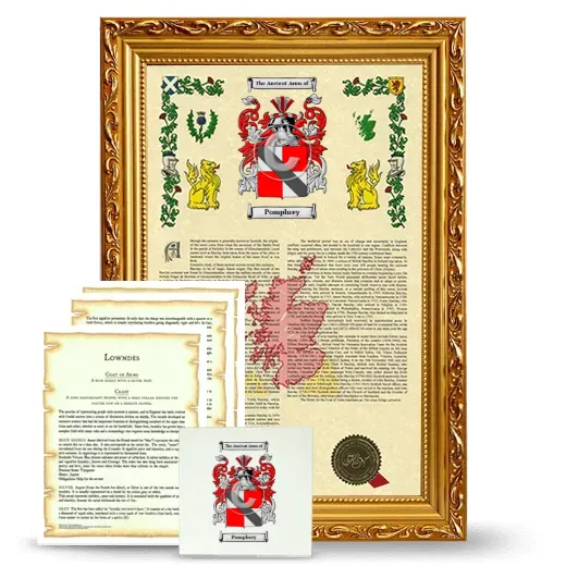 Pomphrey Framed Armorial, Symbolism and Large Tile - Gold
