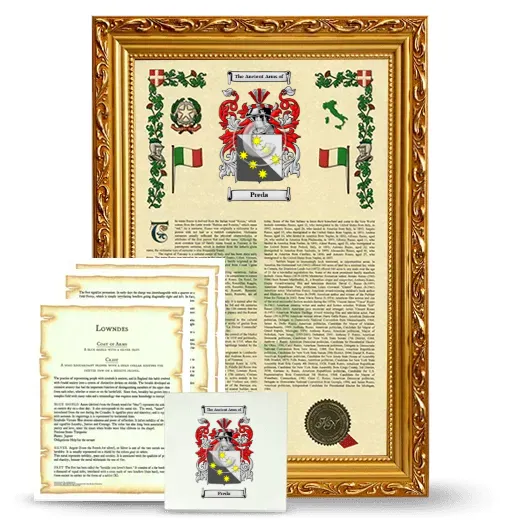 Preda Framed Armorial, Symbolism and Large Tile - Gold