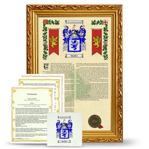 Rentfro Framed Armorial, Symbolism and Large Tile - Gold