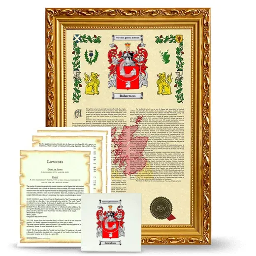 Robertson Framed Armorial, Symbolism and Large Tile - Gold