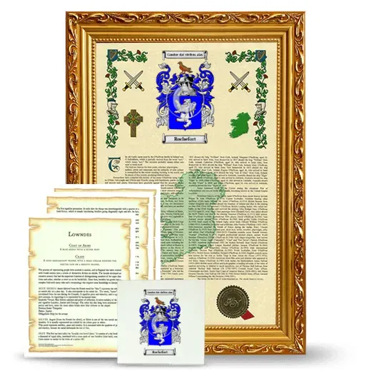 Rochefort Framed Armorial, Symbolism and Large Tile - Gold