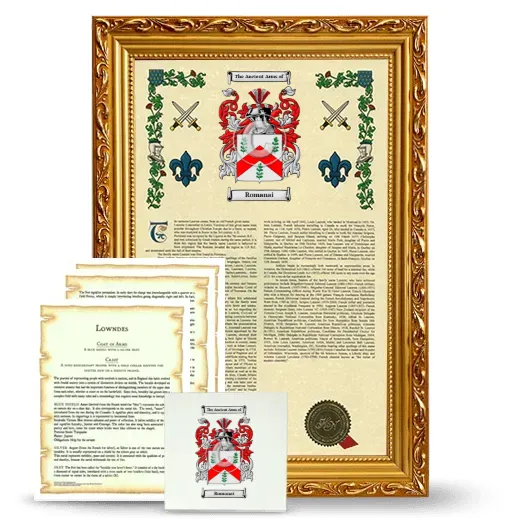 Romanai Framed Armorial, Symbolism and Large Tile - Gold