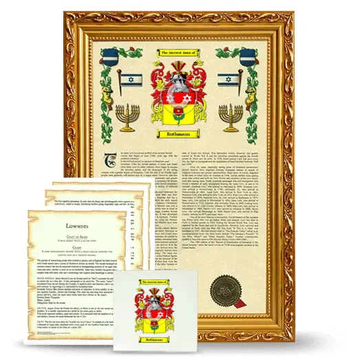 Rothmann Framed Armorial, Symbolism and Large Tile - Gold