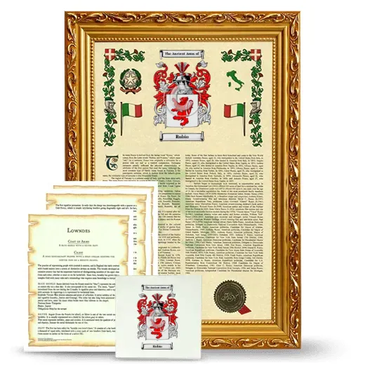 Rubio Framed Armorial, Symbolism and Large Tile - Gold