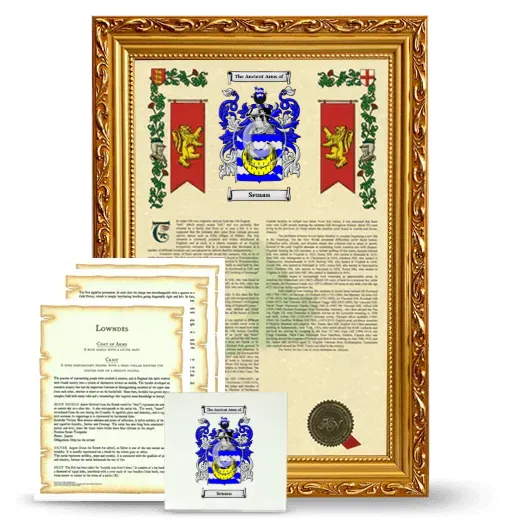 Seman Framed Armorial, Symbolism and Large Tile - Gold