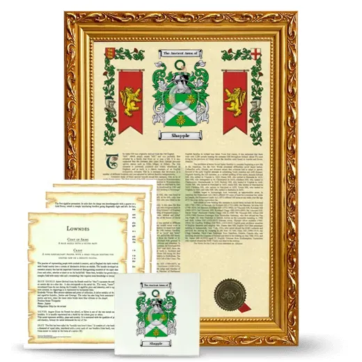 Shapple Framed Armorial, Symbolism and Large Tile - Gold