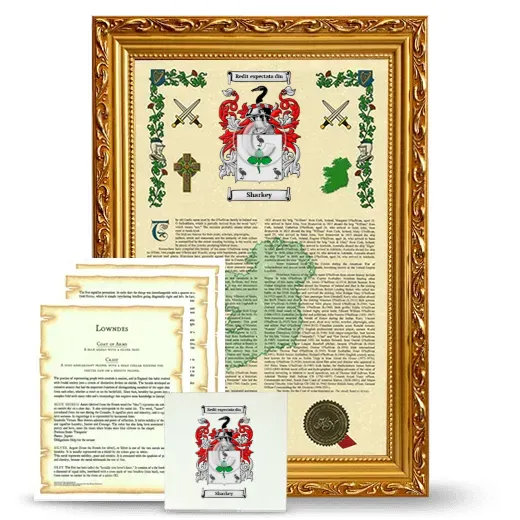 Sharkey Framed Armorial, Symbolism and Large Tile - Gold