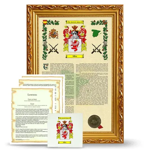 Silva Framed Armorial, Symbolism and Large Tile - Gold