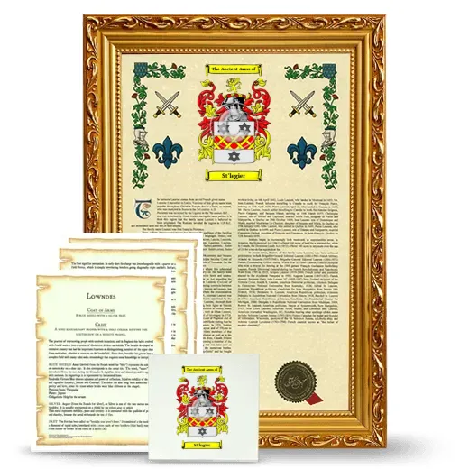St'legier Framed Armorial, Symbolism and Large Tile - Gold