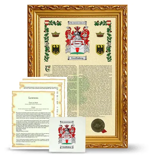 Stauffenberg Framed Armorial, Symbolism and Large Tile - Gold