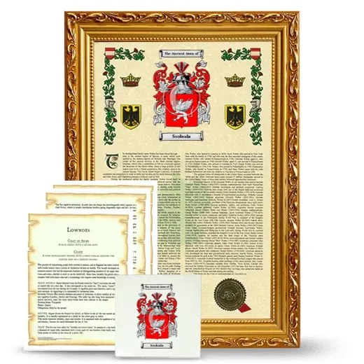 Svoboda Framed Armorial, Symbolism and Large Tile - Gold