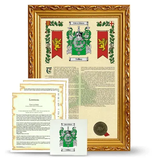 Trilbey Framed Armorial, Symbolism and Large Tile - Gold