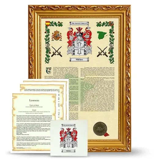 Vilchez Framed Armorial, Symbolism and Large Tile - Gold