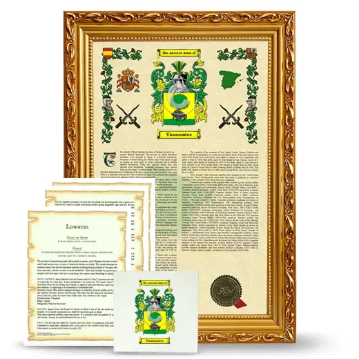 Viramontez Framed Armorial, Symbolism and Large Tile - Gold