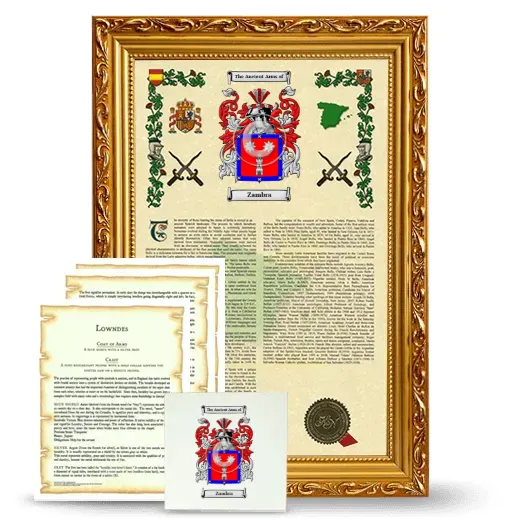Zambra Framed Armorial, Symbolism and Large Tile - Gold