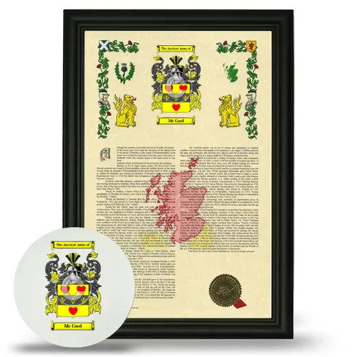 Mc Cord Framed Armorial History and Mouse Pad - Black