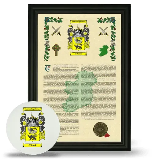 O'Roark Framed Armorial History and Mouse Pad - Black