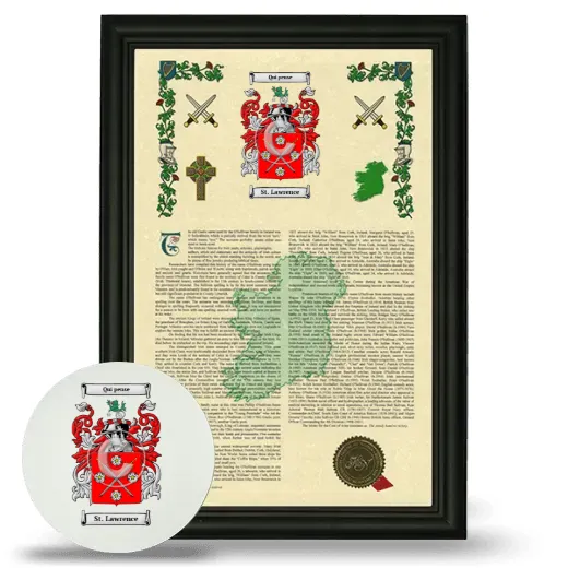 St. Lawrence Framed Armorial History and Mouse Pad - Black