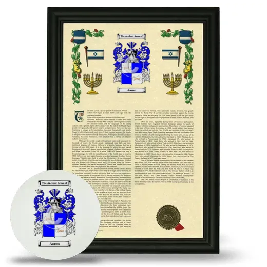 Aaron Framed Armorial History and Mouse Pad - Black