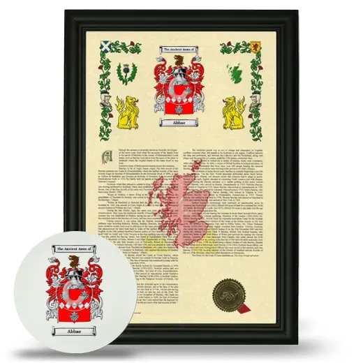 Abbae Framed Armorial History and Mouse Pad - Black