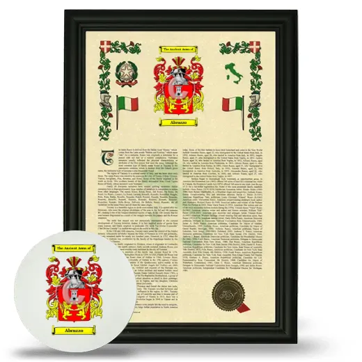 Abruzzo Framed Armorial History and Mouse Pad - Black
