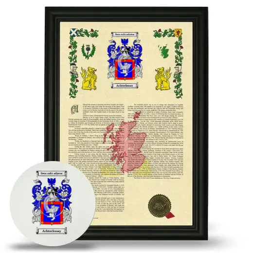 Achterlonay Framed Armorial History and Mouse Pad - Black
