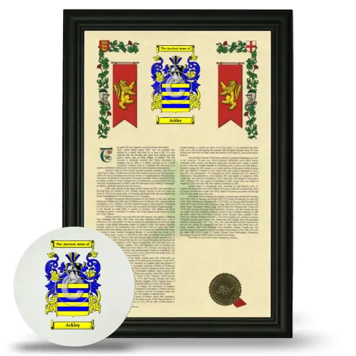 Ackley Framed Armorial History and Mouse Pad - Black
