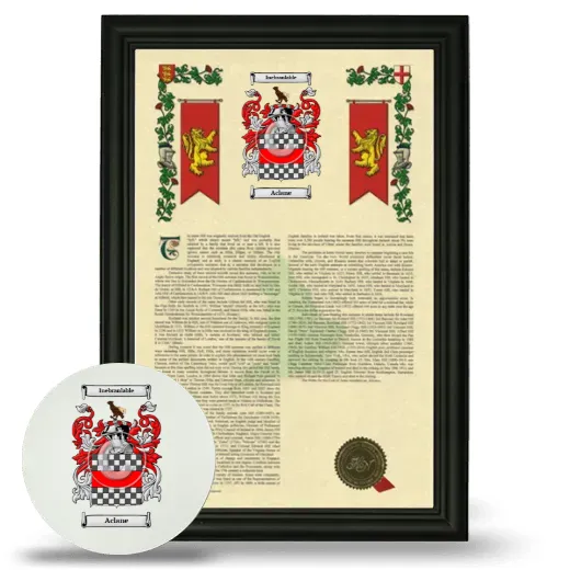 Aclane Framed Armorial History and Mouse Pad - Black