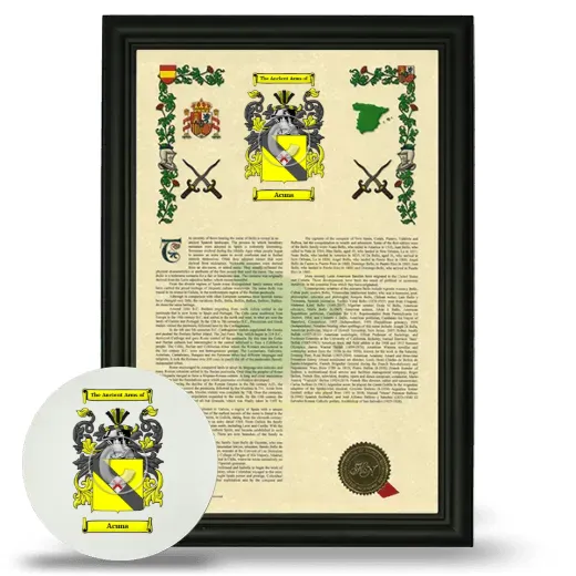 Acuna Framed Armorial History and Mouse Pad - Black