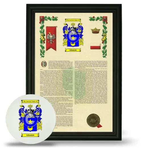 Adamiak Framed Armorial History and Mouse Pad - Black