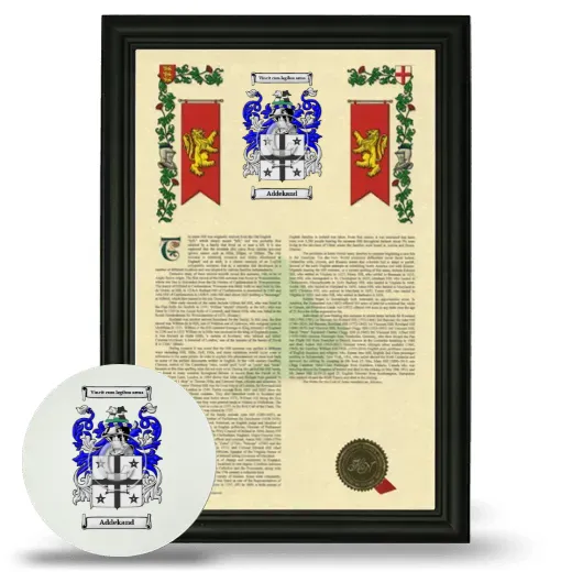 Addekand Framed Armorial History and Mouse Pad - Black