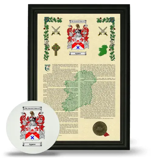 Agnew Framed Armorial History and Mouse Pad - Black