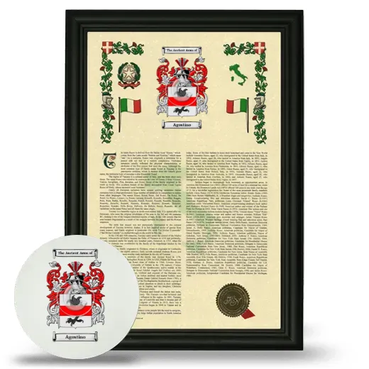 Agostino Framed Armorial History and Mouse Pad - Black