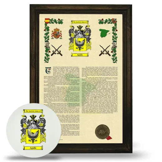 Aguila Framed Armorial History and Mouse Pad - Brown