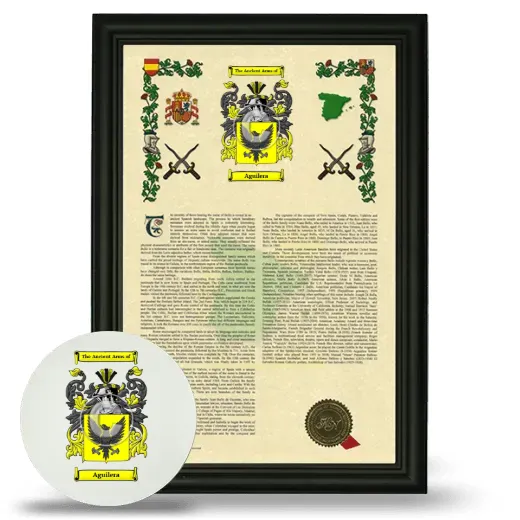 Aguilera Framed Armorial History and Mouse Pad - Black