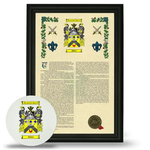 Ahlers Framed Armorial History and Mouse Pad - Black