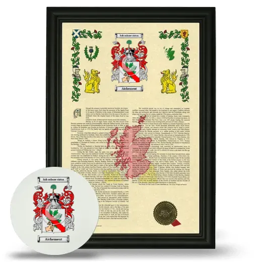 Aichement Framed Armorial History and Mouse Pad - Black