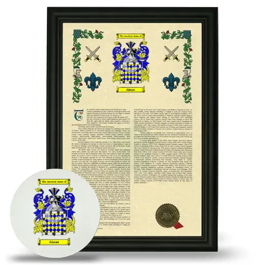 Aimar Framed Armorial History and Mouse Pad - Black