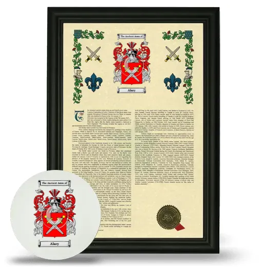 Alary Framed Armorial History and Mouse Pad - Black
