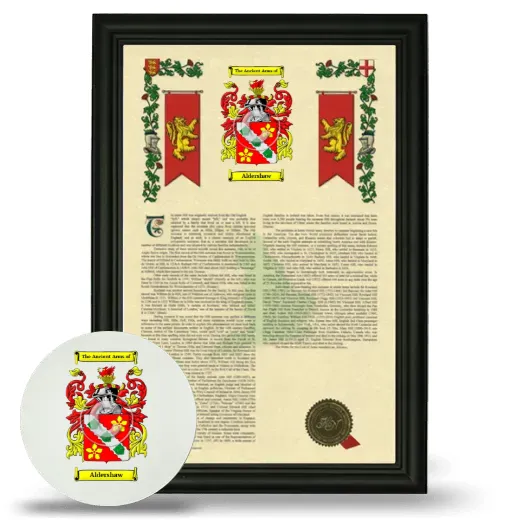 Aldershaw Framed Armorial History and Mouse Pad - Black