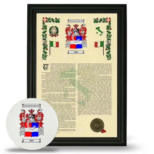 Aldo Framed Armorial History and Mouse Pad - Black