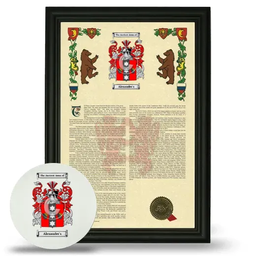 Alexander's Framed Armorial History and Mouse Pad - Black