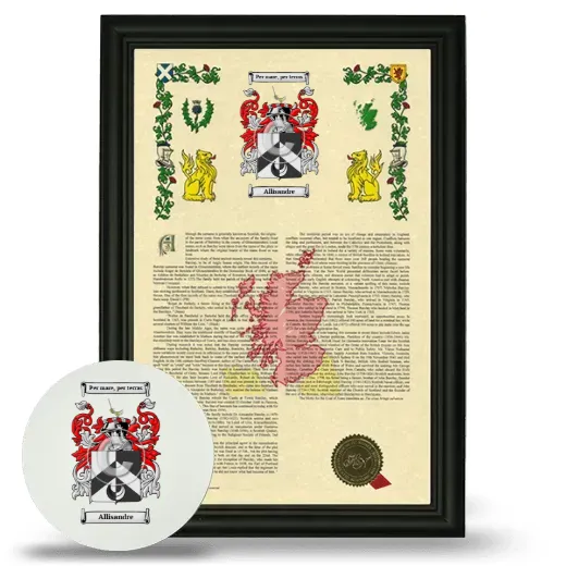 Allisandre Framed Armorial History and Mouse Pad - Black