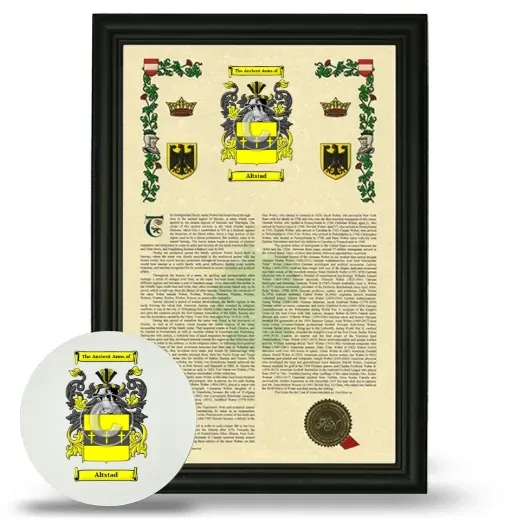 Altstad Framed Armorial History and Mouse Pad - Black