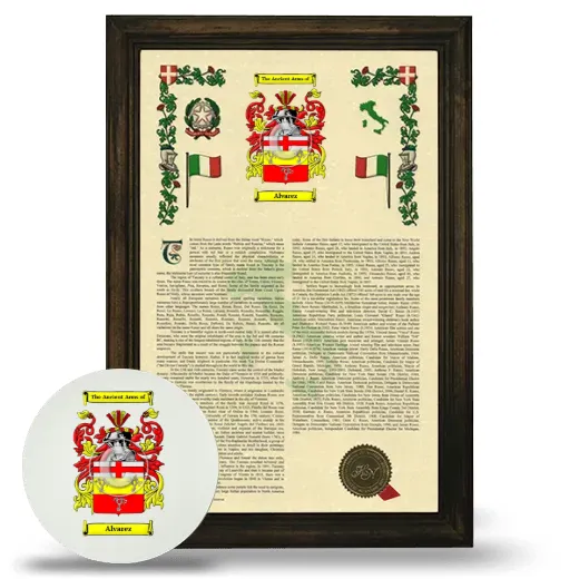 Alvarez Framed Armorial History and Mouse Pad - Brown