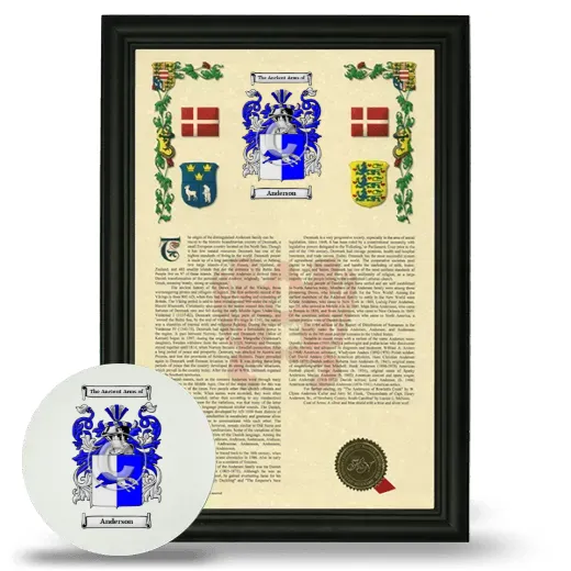 Framed Armorial History and Mouse Pad - Black