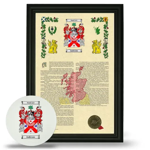 Framed Armorial History and Mouse Pad - Black